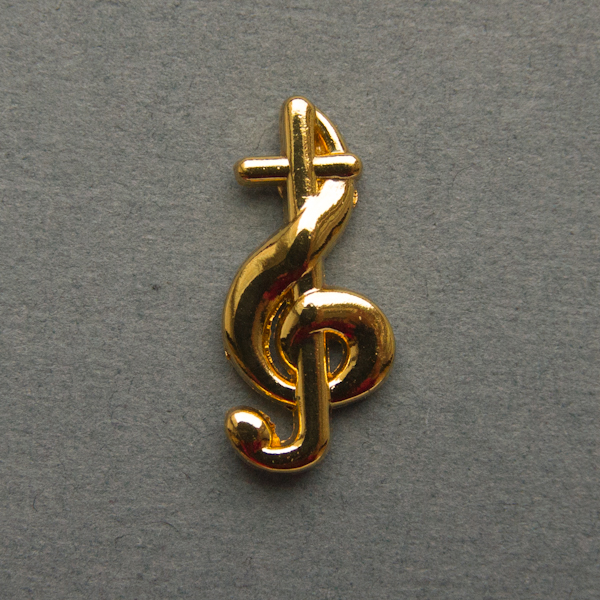 Значок на цанге "Скрипичный ключ", цвет золото (ЗЦЗ-03)