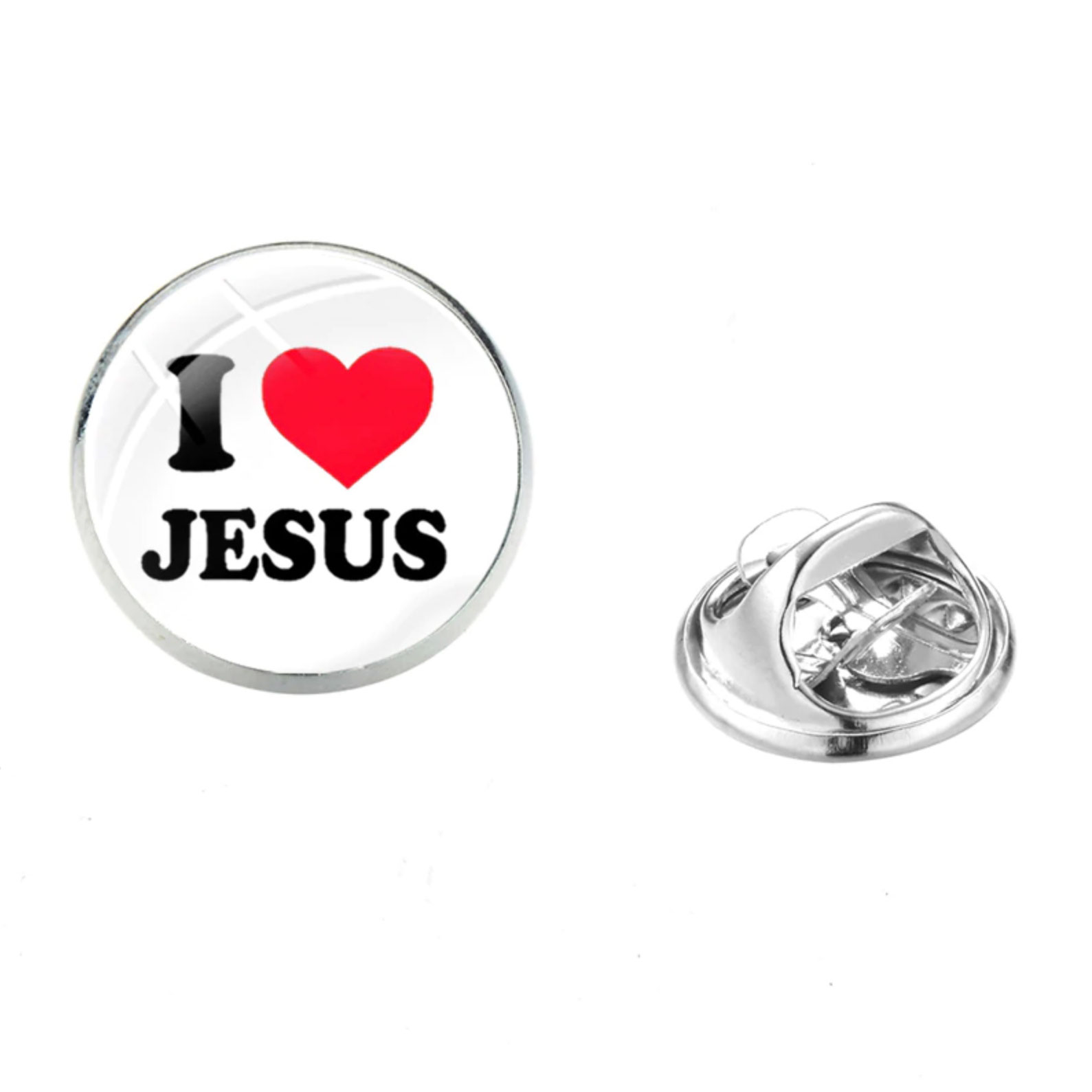 Значок на цанге - I love Jesus
