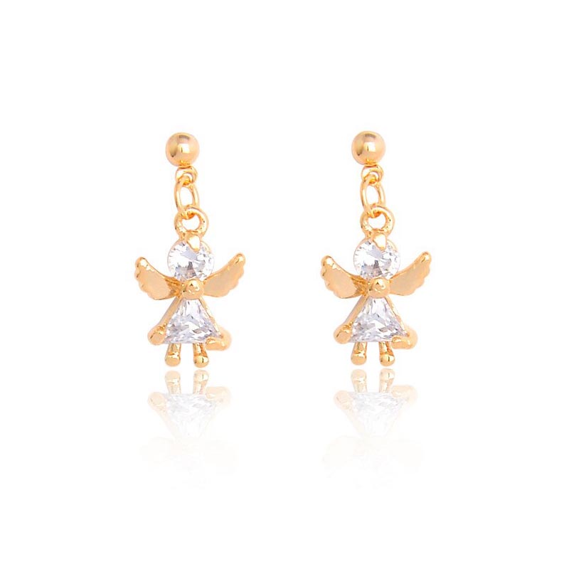 Серьги - Ангел с золотыми крыльями
