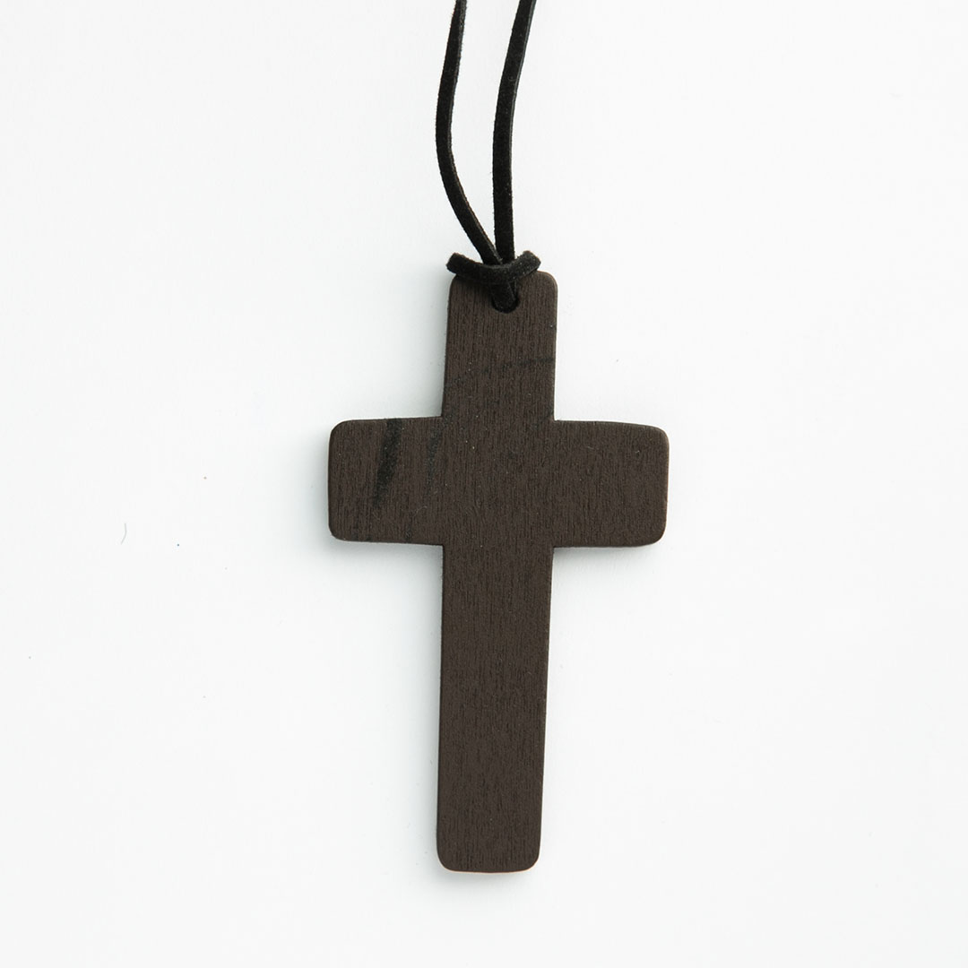 Кулон деревянный на шнурке - Крест