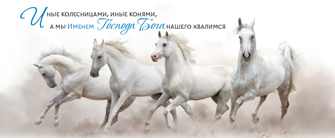Постер 34х14,5см "Иные колесницами, иные конями, а мы Именем Господа Бога нашего, хвалимся"
