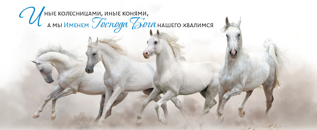 Постер 54х21см "Иные колесницами, иные конями, а мы Именем Господа Бога нашего, хвалимся"