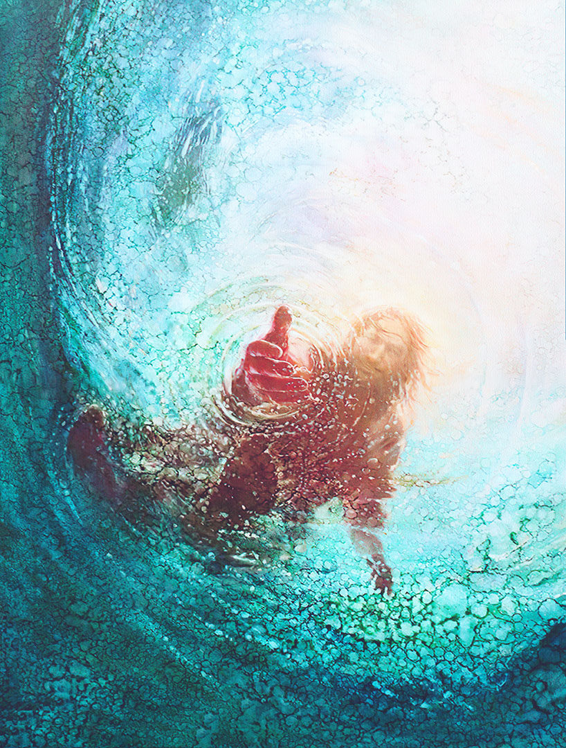 Постер на холсте "Иисус спасает" 30х40см