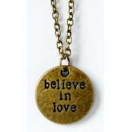 Кулон металлический на цепочке под бронзу - Believe in love (КМБЦ-20)