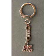 Брелок металлический под серебро I love God (БСБМк-34)