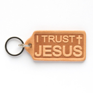 Брелок "I trust Jesus" - брелок из натуральной кожи