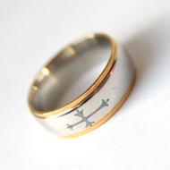 Кольцо - Крестик (под серебро - края под золото)