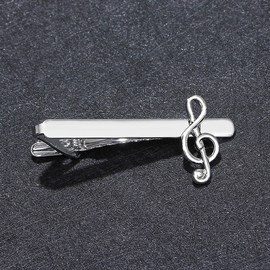 Зажим для галстука "Скрипичный ключ" под серебро