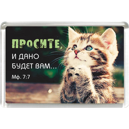 Магнит пластиковый прямоугольный "Просите, и дано будет вам..."