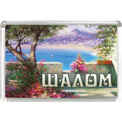 Магнит пластиковый прямоугольный "Шалом"