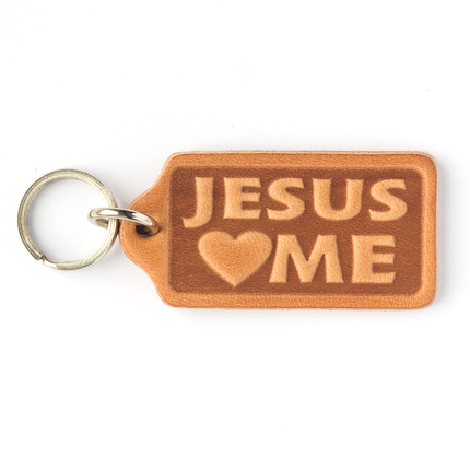 Брелок "Jesus loves me" - брелок из натуральной кожи