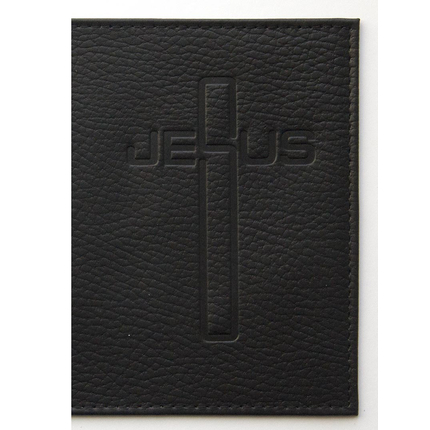 Обложка на паспорт из натуральной кожи "Крест Jesus" (цвет в ассортименте)