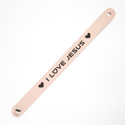 Браслет "I love Jesus" из натуральной кожи (разные цвета)