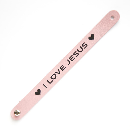 Браслет "I love Jesus" из натуральной кожи (разные цвета)
