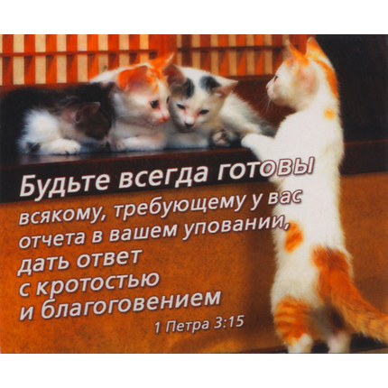 Будьте всегда готовы всякому, требующему у вас отчета в вашем уповании, дать ответ с кротостью и благоговением - открытка-карточка 8х9,5