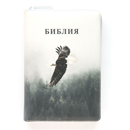 Библия (14х20,2см, искусств. кожа, "Орёл", молния, золотой обрез, 2 закладки, слова Иисуса выделены жирным)