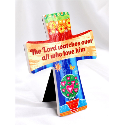 Крест керамический - The Lord watches over all who love him
