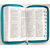 Библия каноническая (12х19см, бирюзовая кожа, серебряное сердце, серебряный обрез, индексы, молния, 2 закладки)