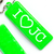 Светоотражающий брелок прямоугольный - I love JC (сердце) - зеленый