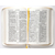 Библия (18х24,5, натуральная кожа, белый, Золотая рамка с виноградной лозой, молния, 2 закладки, слова Иисуса выделены жирным, крупный шрифт)