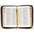 Библия (14х20,2см, натуральная кожа, коричневый пятнистый, надпись "Библия", молния, золотой обрез, индексы, 2 закладки, слова Иисуса выделены жирным)