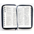 Библия (14,3х22см, натуральная кожа, тёмно-синий, надпись "Библия" с вензелем, молния, серебряный обрез, индексы, 2 закладки, слова Иисуса выделены жирным, средний шрифт)