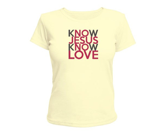 Футболка женская "Know Jesus Know Love"