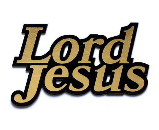 Наклейка пластиковая "Lord Jesus" большая (9,6х6 см, "золото")