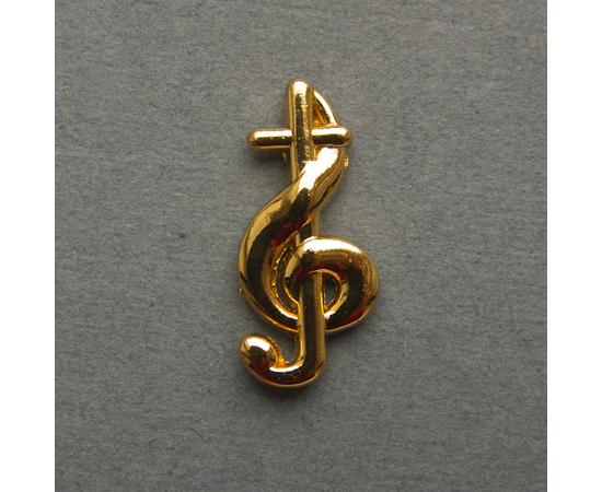 Значок на цанге "Скрипичный ключ", цвет золото (ЗЦЗ-03)