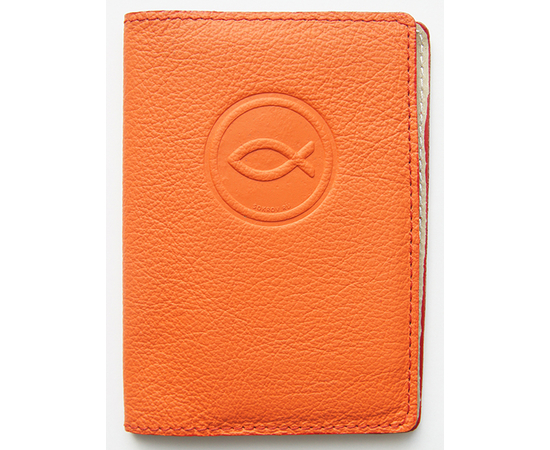 Обложка на водительские документы -Рыбка в круге, оранжевый