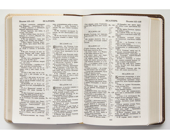 Библия каноническая с параллельными местами (Колос, коричневый-бежевый, золотой обрез)