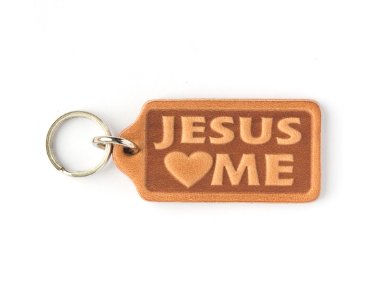Брелок "Jesus loves me" - брелок из натуральной кожи