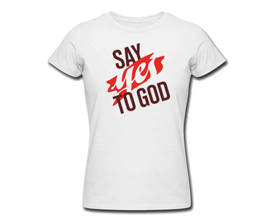 Футболка женская "Say yes to God", белая