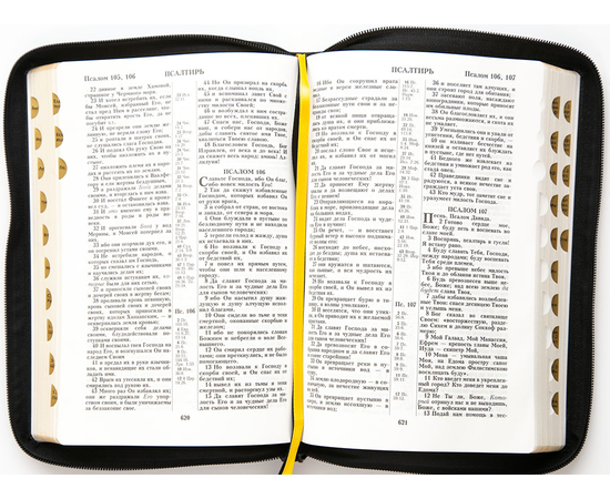 Библия (18x24,3см, натуральная кожа, черный пятнистый, "Золотой лев", золотой обрез, 2 закладки, слова Иисуса выделены жирным, крупный шрифт)